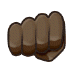 👊🏿 oncoming fist: dark skin tone display on Samsung